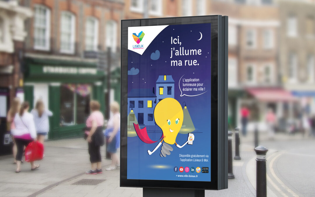 Conception de la campagne de communication d&rsquo;une ville pour son application mobile d&rsquo;allumage des éclairages publics (Calvados – 14)