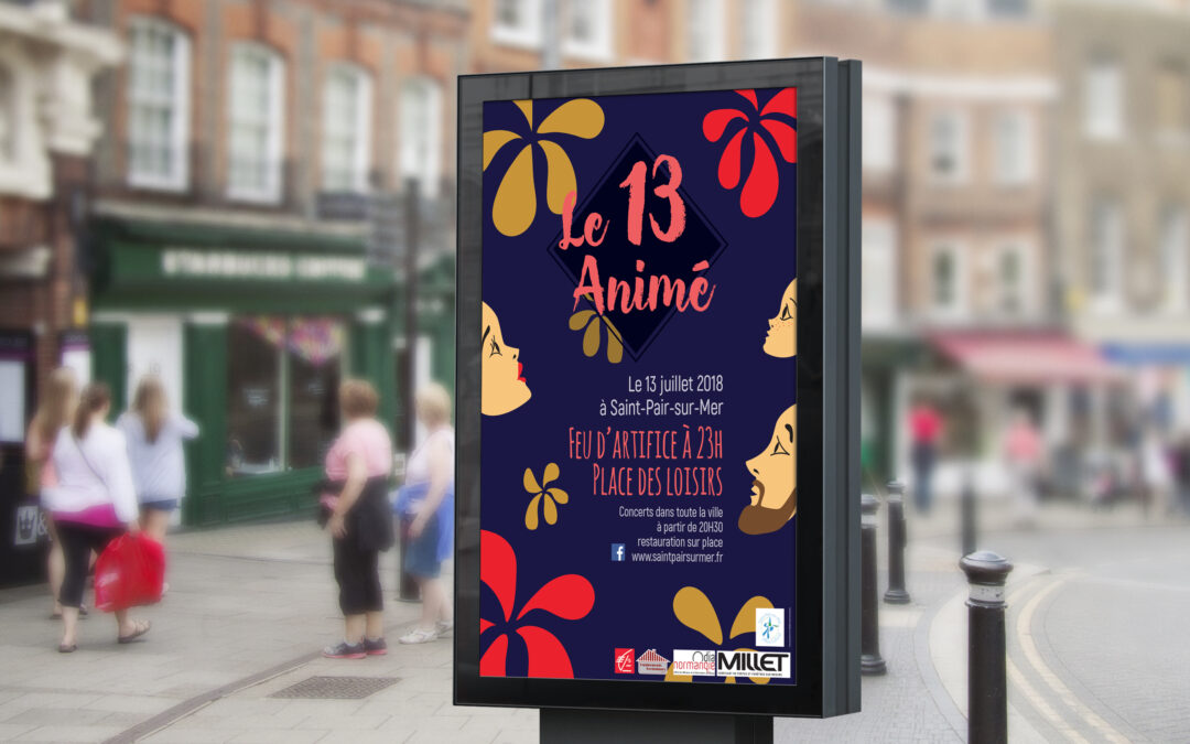 Conception d&rsquo;une affiche pour un feu d&rsquo;artifice 2018 (Manche – 50)