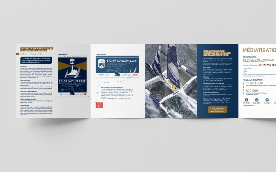 Création d&rsquo;un dépliant à destination des partenaires d&rsquo;une course de bateaux (Cherbourg – 50)