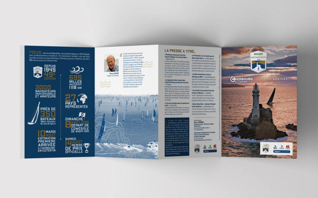 Création d&rsquo;une plaquette pour l&rsquo;arrivée d&rsquo;une course de bateaux (Manche – 50)