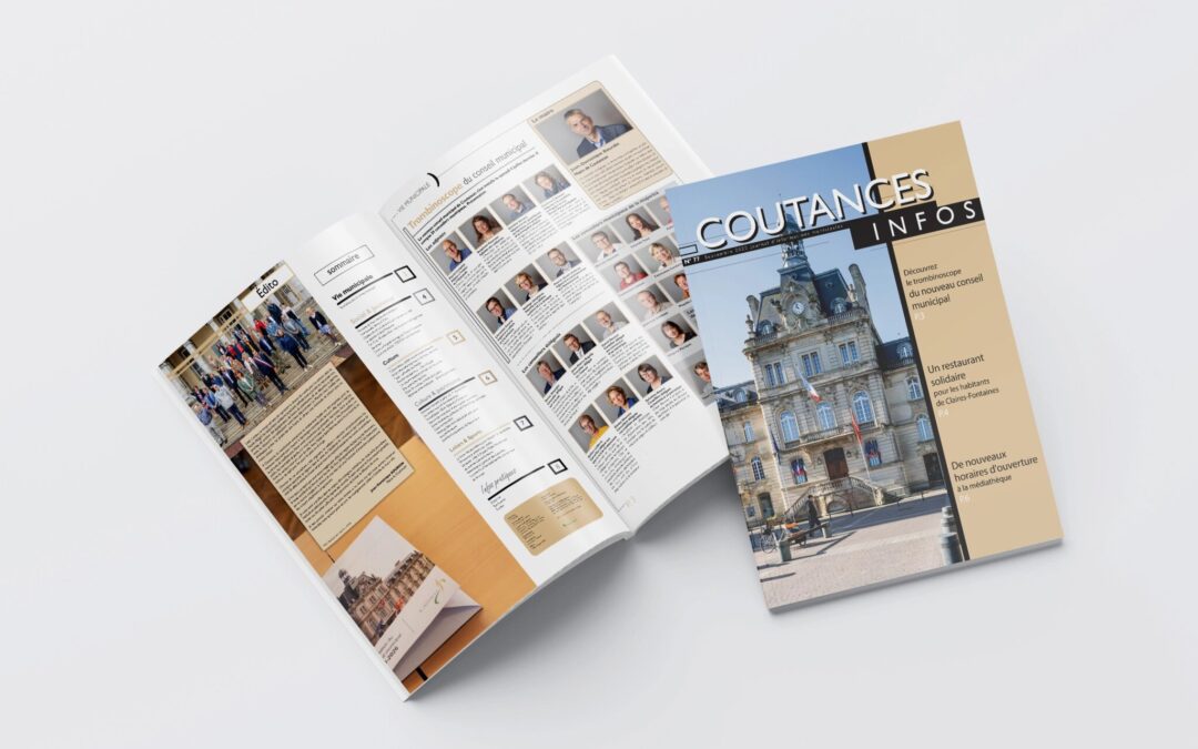 Mise en page des articles du magazine d&rsquo;une ville (Coutances – 50)
